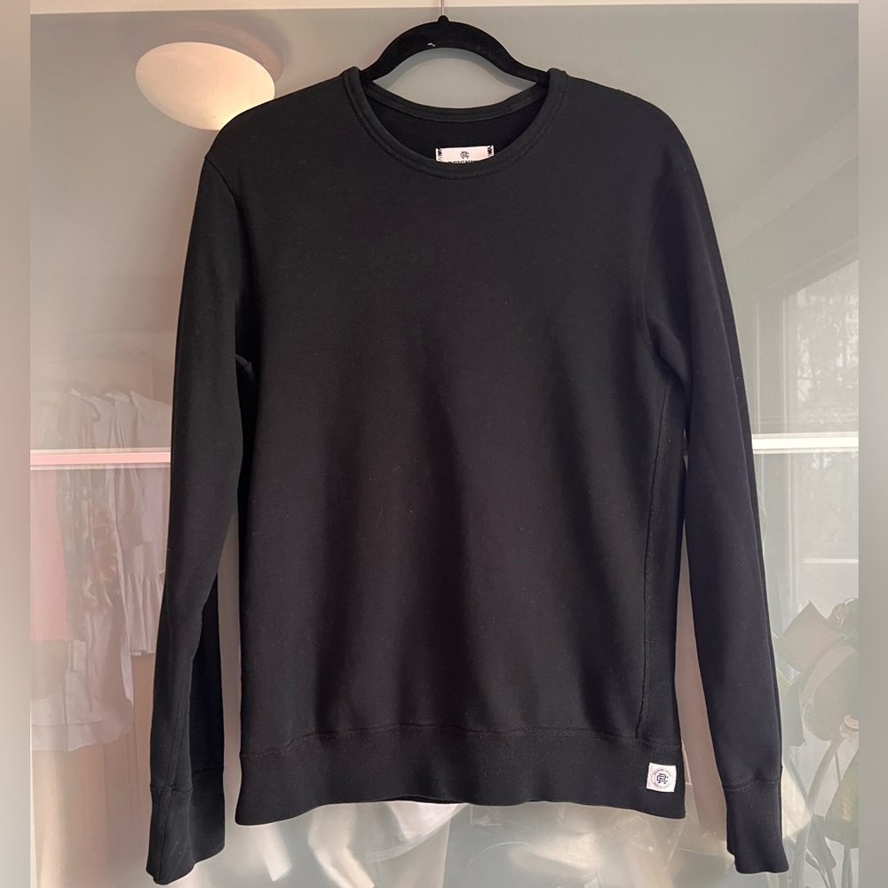 Reigning Champ Midweight Terry Pullover in Black sz S